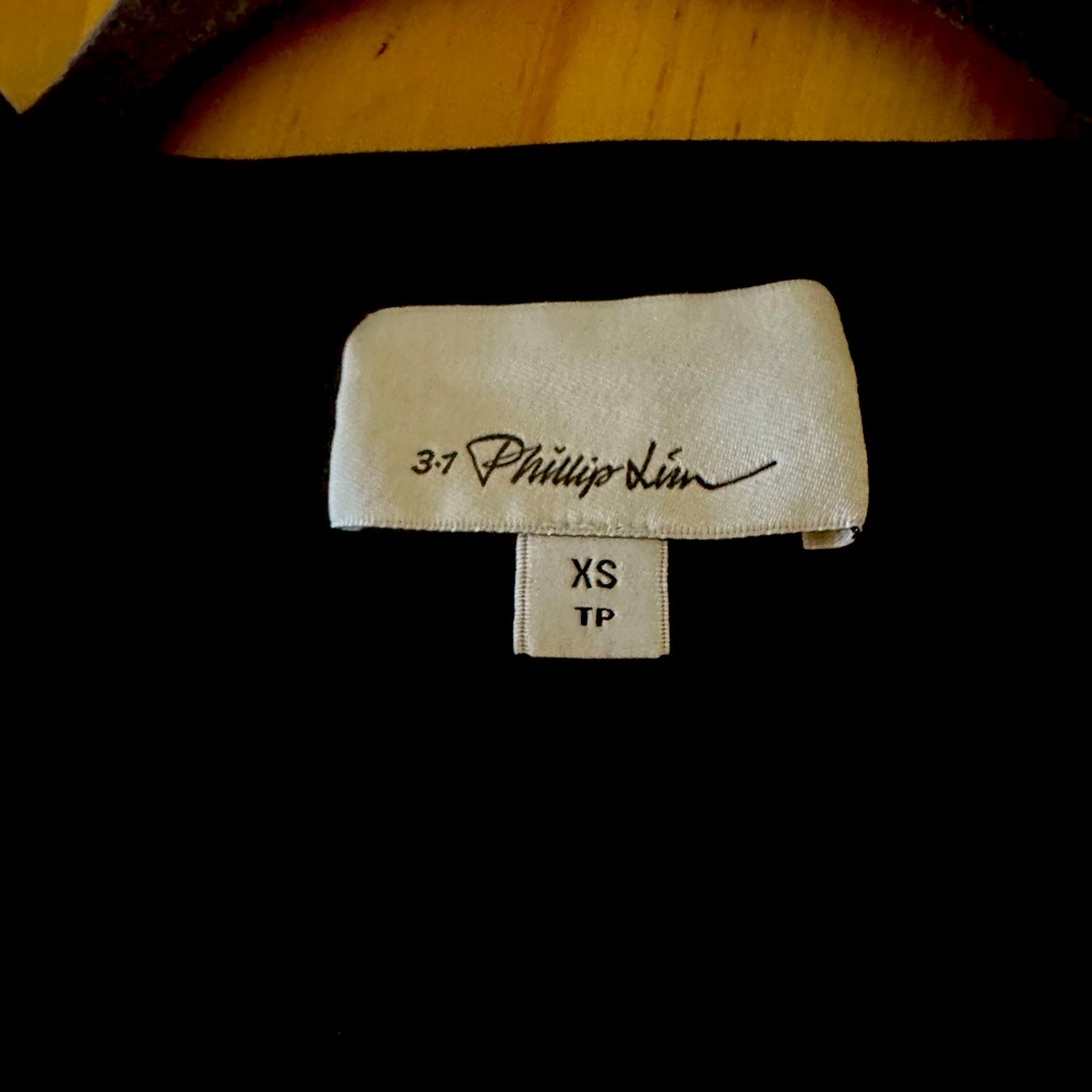 3.1 Phillip Lim Classic Black Long Sleeve split back top